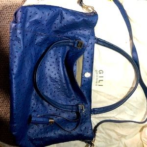 G.I.L.I. BLUE OSTRICH ROMA TOTE